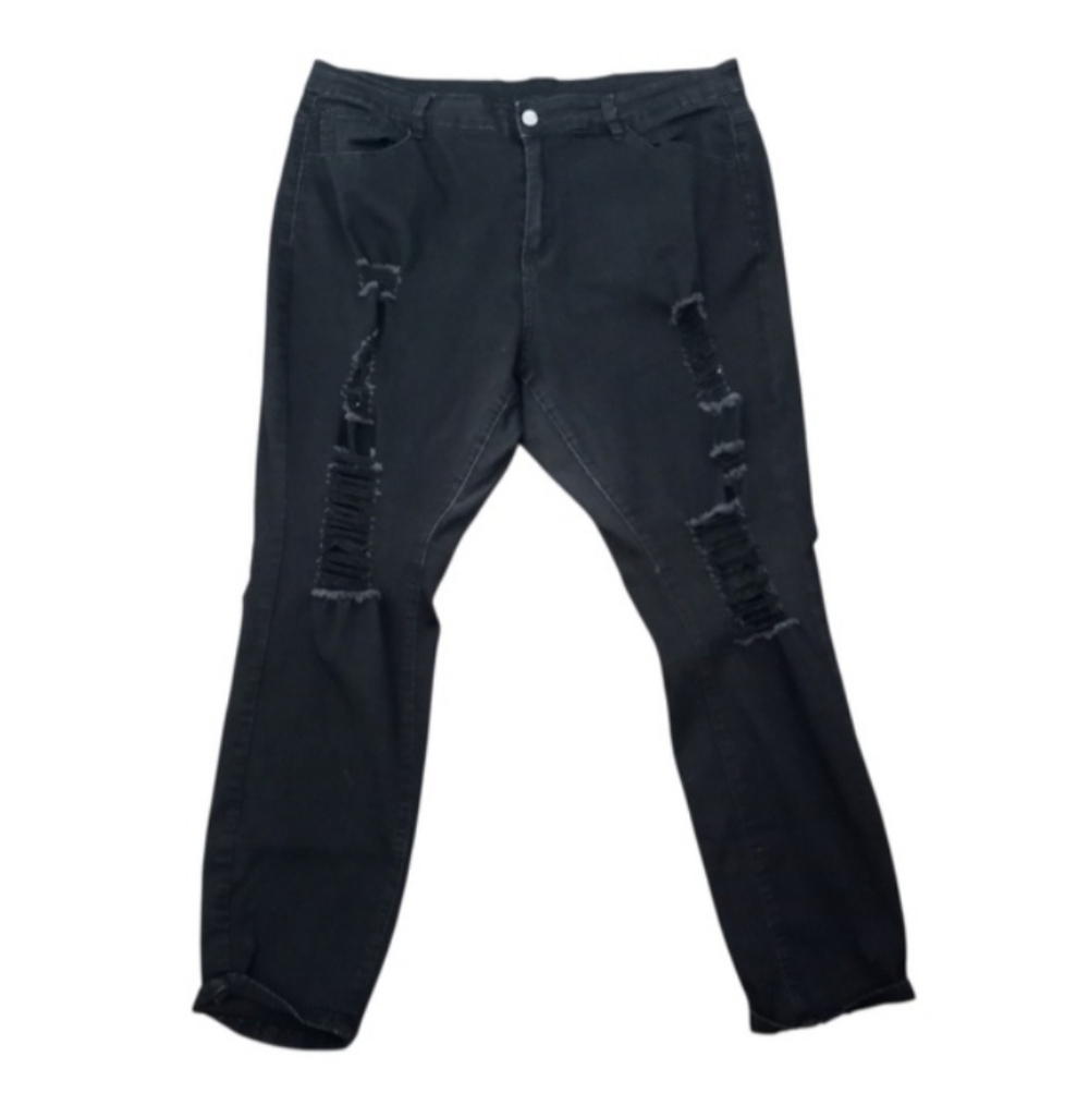 Black Distressed Jeans Sz.18 EUC. - Picture 2 of 5